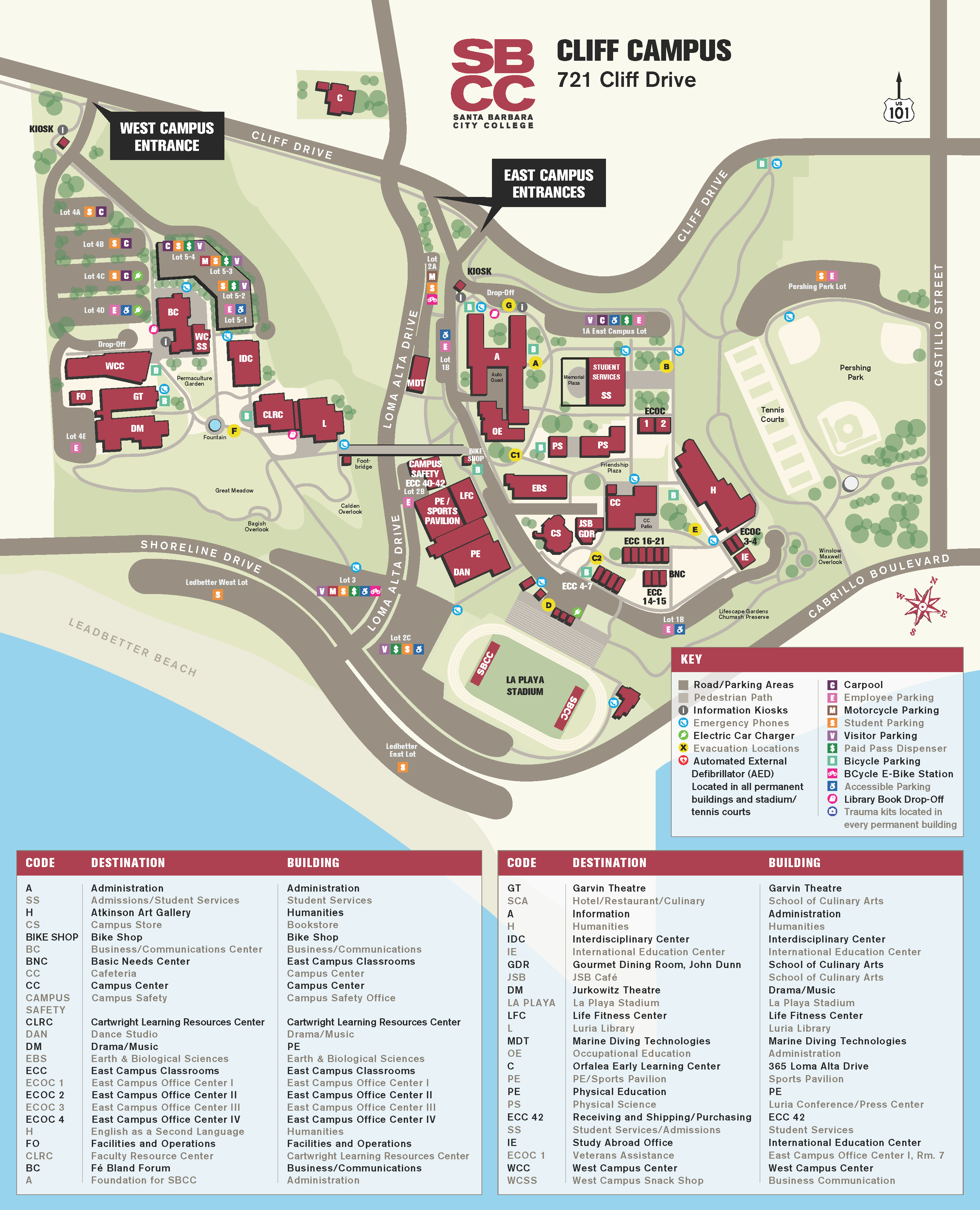 SBCC Cliff Campus Map